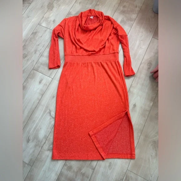 Anthropologie Daily Practice Red-Orange sweater dress petite Large - Picture 6 of 11